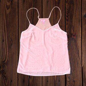LILLY PULITZER Pink Silk Velvet Viscose Lingerie Shirt Tank Top Cami Womens XS